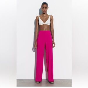ZARA Pink Women's Wide-Leg Pants